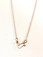 Load image into Gallery viewer, White Quartz & Mica Wire-Wrapped Copper Pendant Necklace. Genuine Real Raw Crystal Gemstone. Foraged Rock Found on a Hike near Asheville in Western North Carolina. Minimalist Modern Bohemian Style with Circle Design. Authentic One-of-a-Kind Handmade Jewelry.