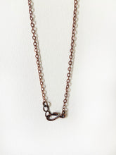 Load image into Gallery viewer, Amethyst Wire-Wrapped Copper Pendant Necklace. Genuine Real Raw Purple Crystal Gemstone Sourced in Asheville, North Carolina. Minimalist Modern Bohemian Style with Criss-Cross Design. Authentic One-of-a-Kind Handmade Jewelry.