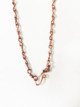 Load image into Gallery viewer, Clear Quartz & Wire-Wrapped Copper Pendant Necklace. Genuine Real Raw Crystal Gemstone, Sourced in Asheville, North Carolina. Minimalist Modern Bohemian Design. Authentic One-of-a-Kind Handmade Jewelry.