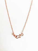 Load image into Gallery viewer, Blue Kyanite Wire-Wrapped Copper Pendant Necklace. Genuine Real Raw Gemstone Crystal Shard Sourced in Asheville, North Carolina. Minimalist Modern Bohemian Style Design. Authentic One-of-a-Kind Handmade Jewelry.