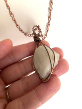 Load image into Gallery viewer, Quartz & Wire-Wrapped Copper Pendant Necklace. Genuine Real Raw Uncut Rough Crystal Gemstone. Foraged Rock Found on a Hike near Asheville in Western North Carolina. Minimalist Modern Bohemian Style Design. Authentic One-of-a-Kind Handmade Jewelry.