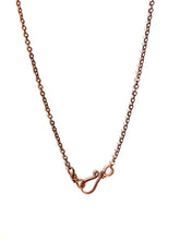 Load image into Gallery viewer, Amethyst Wire-Wrapped Copper Pendant Necklace. Genuine Real Raw Purple Crystal Gemstone Sourced in Asheville, North Carolina. Minimalist Modern Bohemian Style with Swirl or Swoop Design. Authentic One-of-a-Kind Handmade Jewelry.