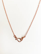 Load image into Gallery viewer, Hammered Wire-Wrapped Copper Circle Pendant Necklace. Delicate Intricate Minimalist Modern Bohemian Design. Authentic One-of-a-Kind Handmade Jewelry.