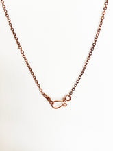 Load image into Gallery viewer, White Quartz & Mica Wire-Wrapped Copper Pendant Necklace. Genuine Real Raw Crystal Gemstone Shard. Foraged Rock Found on a Hike near Asheville in Western North Carolina. Minimalist Modern Bohemian Style with Circle Design. Authentic One-of-a-Kind Handmade Jewelry.