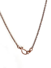 Load image into Gallery viewer, White and Gray Striped Quartz & Wire-Wrapped Copper Pendant Necklace. Genuine Real Raw Uncut Rough Crystal Gemstone. Foraged Rock Found on a Hike near Asheville in Western North Carolina. Minimalist Modern Bohemian Style Design. Authentic One-of-a-Kind Handmade Jewelry.