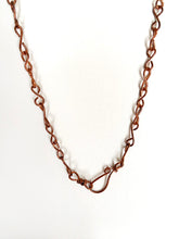 Load image into Gallery viewer, Ancient Orthoceras Fossial & Wire-Wrapped Antique Copper Pendant Necklace. Genuine Real Oblong Black Gemstone Sourced in Asheville, North Carolina. Minimalist Modern Bohemian Style Design. Authentic One-of-a-Kind Handmade Jewelry.