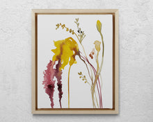 Load image into Gallery viewer, 9” x 12" original watercolor autumn bouquet botanical painting in an expressive, impressionist, minimalist, modern style by contemporary fine artist Elizabeth Becker