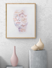 Load image into Gallery viewer, 16" x 20" original watercolor emotional portrait painting in an expressive, impressionist, minimalist, modern, abstract style by contemporary fine artist Elizabeth Becker.