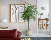 Load image into Gallery viewer, 9” x 12” original trees ink painting in an expressive, impressionist, minimalist, modern style by contemporary fine artist Elizabeth Becker. Monochromatic black and white.