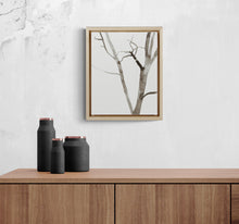 Load image into Gallery viewer, 18” x 24” black and white original ink painting of bare winter trees in an expressive, impressionist, minimalist, modern style by contemporary fine artist Elizabeth Becker