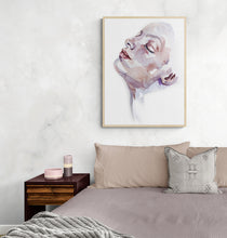 Load image into Gallery viewer, 15" x 22" original watercolor emotional portrait painting in an expressive, impressionist, minimalist, modern style by contemporary fine artist Elizabeth Becker