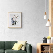 Load image into Gallery viewer, 16” x 20” original watercolor botanical cherry blossom floral painting in an expressive, impressionist, minimalist, modern style by contemporary fine artist Elizabeth Becker.