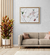 Load image into Gallery viewer, 16” x 20” original watercolor botanical cherry blossom floral painting in an expressive, impressionist, minimalist, modern style by contemporary fine artist Elizabeth Becker