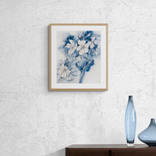 Load image into Gallery viewer, 16” x 20” original watercolor botanical cherry blossom floral painting in an expressive, impressionist, minimalist, modern style by contemporary fine artist Elizabeth Becker