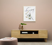 Load image into Gallery viewer, 11" x 15" original watercolor botanical white cherry blossom flower painting in an abstract, expressive, impressionist, minimalist, modern style by contemporary fine artist Elizabeth Becker.