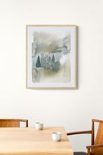 Load image into Gallery viewer, 5” x 7” original watercolor abstract landscape painting in an ethereal, expressive, impressionist, minimalist, modern style by contemporary fine artist Elizabeth Becker
