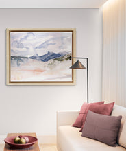 Load image into Gallery viewer, 22” x 30” original watercolor abstract Colorado mountains landscape painting, in an expressive, impressionist, minimalist, modern style by contemporary fine artist Elizabeth Becker.