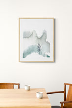 Load image into Gallery viewer, 5” x 7” original watercolor abstract landscape painting in an ethereal, expressive, impressionist, minimalist, modern style by contemporary fine artist Elizabeth Becker