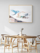Load image into Gallery viewer, 18" x 24" original watercolor abstract landscape painting in an expressive, impressionist, minimalist, modern style by contemporary fine artist Elizabeth Becker.
