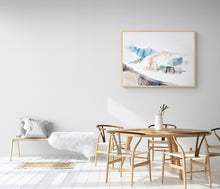 Load image into Gallery viewer, 18" x 24" original watercolor abstract landscape painting in an expressive, impressionist, minimalist, modern style by contemporary fine artist Elizabeth Becker.