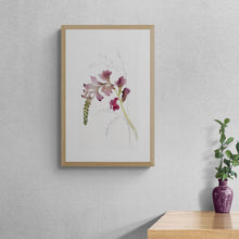 Load image into Gallery viewer, 10” x 18” original watercolor botanical floral painting in an expressive, impressionist, minimalist, modern style by contemporary fine artist Elizabeth Becker