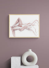 Load image into Gallery viewer, 9" x 12" original watercolor abstract nude figure gesture painting in an expressive, impressionist, minimalist, modern style by contemporary fine artist Elizabeth Becker
