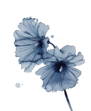 Load image into Gallery viewer, 16" x 20" original watercolor botanical hibiscus flowers painting in an expressive, loose, watery, minimalist, modern style by contemporary fine artist Elizabeth Becker. Prints available. Monochromatic black, white and payne's gray colors.