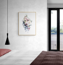 Load image into Gallery viewer, 18" x 24" original watercolor abstract portrait painting in an ethereal, expressive, impressionist, minimalist, modern style by contemporary fine artist Elizabeth Becker