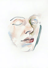 Load image into Gallery viewer, 9" x 12" original watercolor abstract portrait painting in an ethereal, expressive, impressionist, minimalist, modern style by contemporary fine artist Elizabeth Becker
