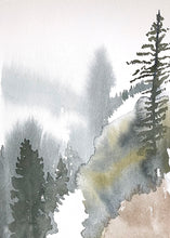 Load image into Gallery viewer, 5” x 7” original watercolor abstract landscape painting in an ethereal, expressive, impressionist, minimalist, modern style by contemporary fine artist Elizabeth Becker