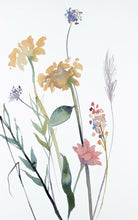 Load image into Gallery viewer, 10” x 16” original watercolor botanical floral painting in an expressive, impressionist, minimalist, modern style by contemporary fine artist Elizabeth Becker