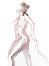Load image into Gallery viewer, 9" x 12" original watercolor abstract nude figure gesture painting in an expressive, impressionist, minimalist, modern style by contemporary fine artist Elizabeth Becker