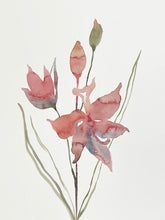 Load image into Gallery viewer, 9” x 12” original watercolor botanical magnolia floral painting in an expressive, impressionist, minimalist, modern style by contemporary fine artist Elizabeth Becker