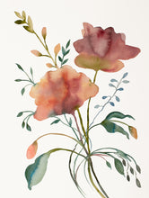 Load image into Gallery viewer, Commission a floral, botanical watercolor painting by contemporary artist Elizabeth Becker in an expressive, impressionist, abstract, minimalist, modern style.
