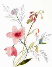 Load image into Gallery viewer, Commission a floral, botanical watercolor painting by contemporary artist Elizabeth Becker in an expressive, impressionist, abstract, minimalist, modern style.
