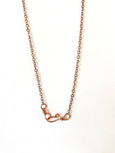 Load image into Gallery viewer, White Quartz &amp; Mica Wire-Wrapped Copper Pendant Necklace. Genuine Real Raw Crystal Gemstone. Foraged Rock Found on a Hike near Asheville in Western North Carolina. Minimalist Modern Bohemian Style with Circle Design. Authentic One-of-a-Kind Handmade Jewelry.
