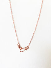Load image into Gallery viewer, Wire-Wrapped Copper Leaf Pendant Necklace. Delicate Intricate Minimalist Modern Bohemian Nature Design. Authentic One-of-a-Kind Handmade Jewelry.
