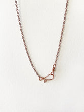 Load image into Gallery viewer, Amethyst Wire-Wrapped Copper Pendant Necklace. Genuine Real Raw Gemstone Crystal Shard Sourced in Asheville, North Carolina. Minimalist Modern Bohemian Style Design. Authentic One-of-a-Kind Handmade Jewelry.
