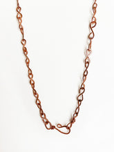 Load image into Gallery viewer, White Quartz &amp; Mica Wire-Wrapped Copper Pendant Necklace. Genuine Real Raw Crystal Gemstone. Foraged Rock Found on a Hike near Asheville in Western North Carolina. Minimalist Modern Bohemian Style with Criss Cross X Design. Authentic One-of-a-Kind Handmade Jewelry.
