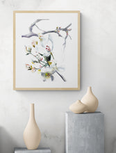 Load image into Gallery viewer, 11&quot; x 15&quot; original watercolor botanical white cherry blossom flower painting in an abstract, expressive, impressionist, minimalist, modern style by contemporary fine artist Elizabeth Becker.
