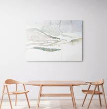 Load image into Gallery viewer, 16” x 20” original watercolor abstract landscape painting in an expressive, impressionist, minimalist, modern style by contemporary fine artist Elizabeth Becker
