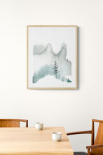 Load image into Gallery viewer, 5” x 7” original watercolor abstract landscape painting in an ethereal, expressive, impressionist, minimalist, modern style by contemporary fine artist Elizabeth Becker
