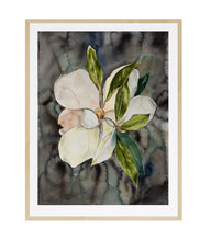 Load image into Gallery viewer, 22.5&quot; x 30&quot; original watercolor botanical magnolia floral painting in an expressive baroque style by contemporary fine artist Elizabeth Becker 
