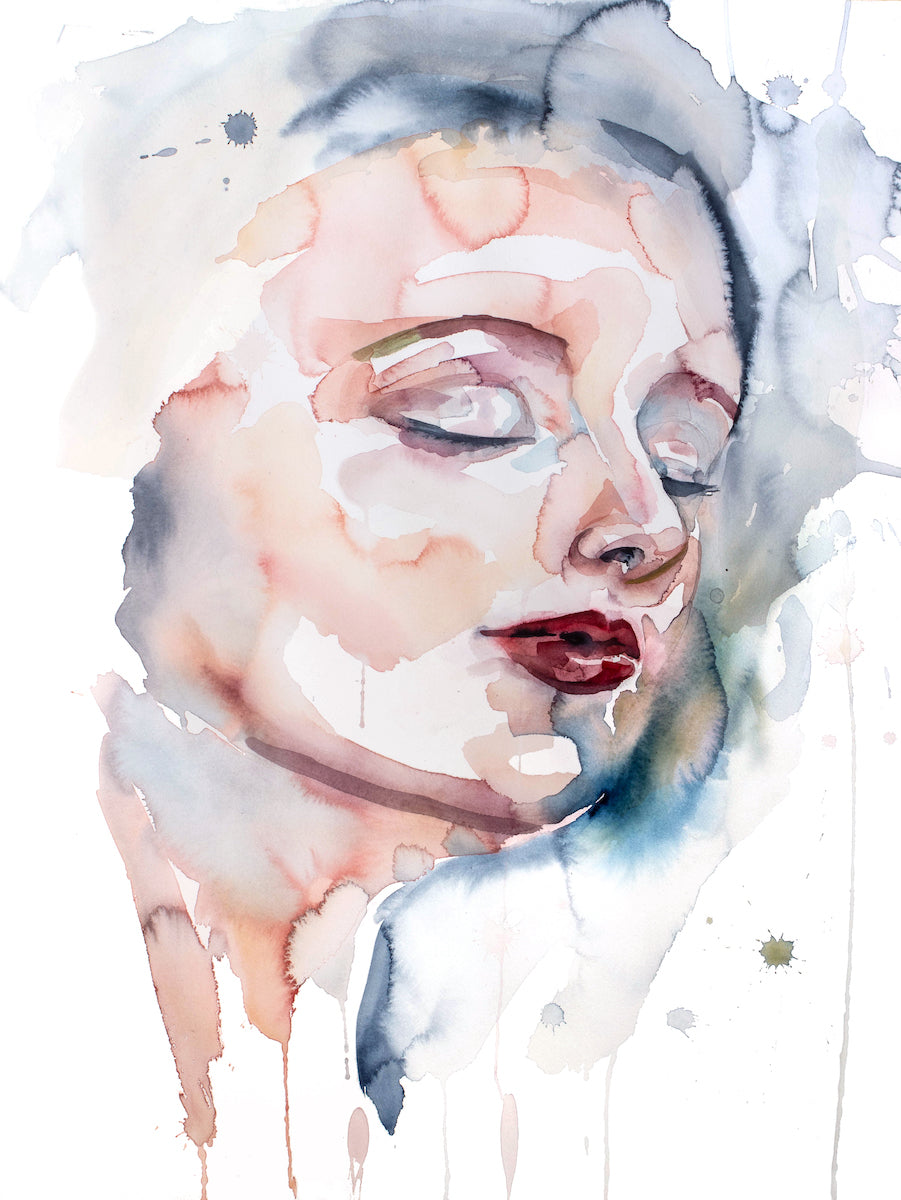 Mesmerize - Original Watercolor Portrait Painting – Elizabeth Becker Art