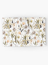 Load image into Gallery viewer, Hardcover journal featuring original hand-painted watercolor painting by artist Elizabeth Becker. Ruled line, graph or blank pages. Peach, olive green, black and white colors. Floral wildflowers.
