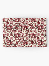 Load image into Gallery viewer, Hardcover journal featuring original hand-painted watercolor painting by artist Elizabeth Becker. Ruled line, graph or blank pages. Maroon red and cream colors. Floral rose flowers and leaves.
