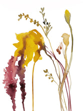 Load image into Gallery viewer, 9” x 12&quot; original watercolor autumn bouquet botanical painting in an expressive, impressionist, minimalist, modern style by contemporary fine artist Elizabeth Becker
