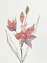 Load image into Gallery viewer, 9” x 12” original watercolor botanical magnolia floral painting in an expressive, impressionist, minimalist, modern style by contemporary fine artist Elizabeth Becker 
